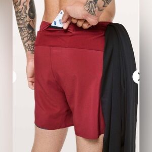 Lululemon Surge Short *6" Updated Royal Ruby Men's Red Athletic Shorts Sz M